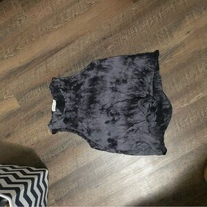 Ginger G Black and Gray Tie-Dye Tank Top